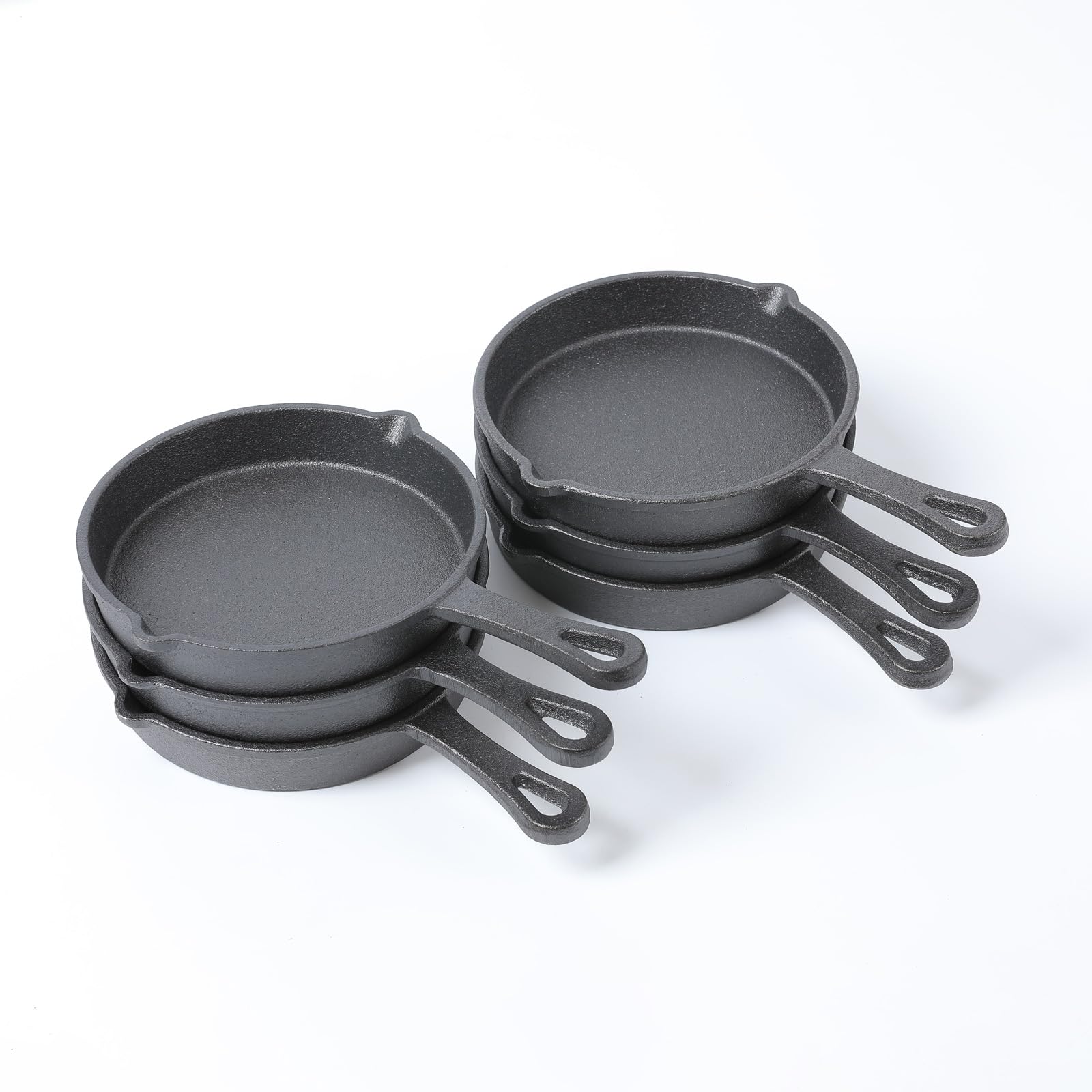 Hawok Cast Iron Miniture Skillet, Mini Server, Balck Round Mini Pan Dia 5.3Inch Pack Of 6
