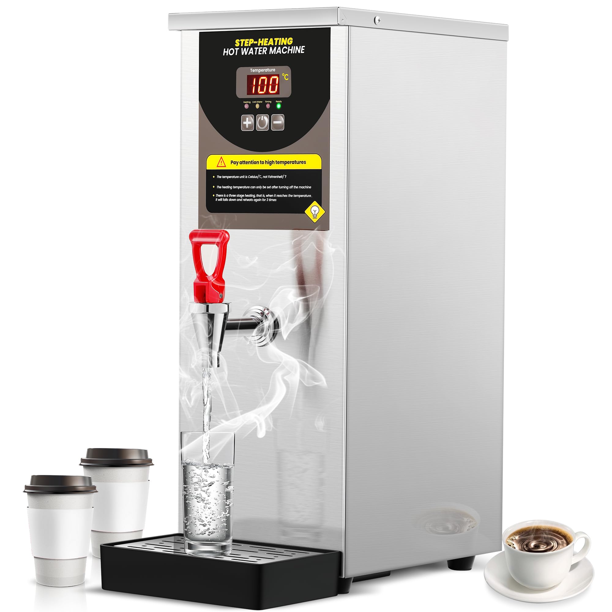 Moonshan Step-Heating Commercial Hot Water Dispenser 17-Min Fast Ready Water Boiler Machine Large Capacity  80L/H For Tea Boba T