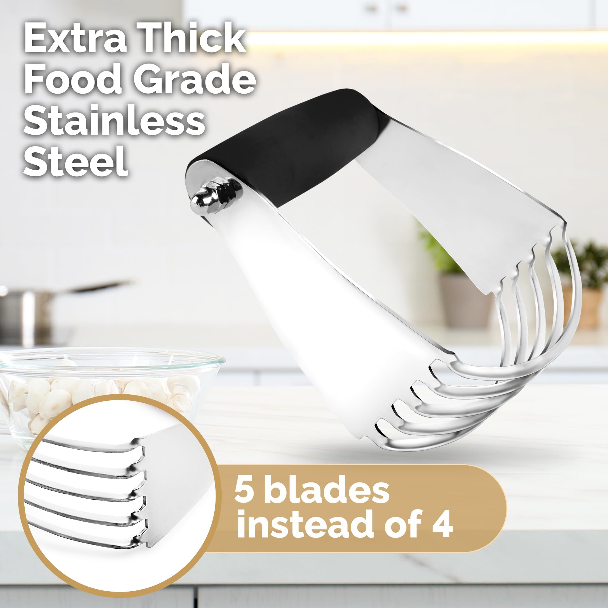 Zulay Kitchen Dough Blender Top Professional - Stainless Steel Pastry Cutter, Heavy Duty Dough Cutter With Blades, Pastry Blende