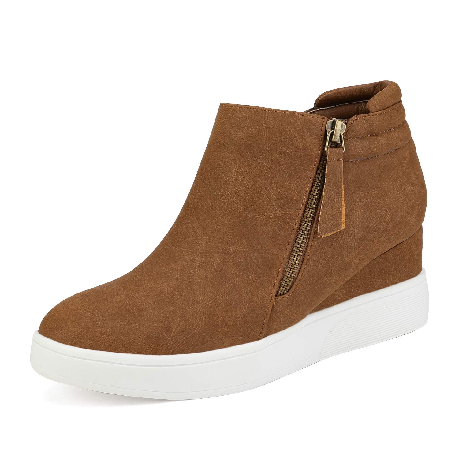 Dream Pairs Womens Tan Casual Platform Wedge Sneaker Booties Size 9 M Us Wedge-Snkr-2