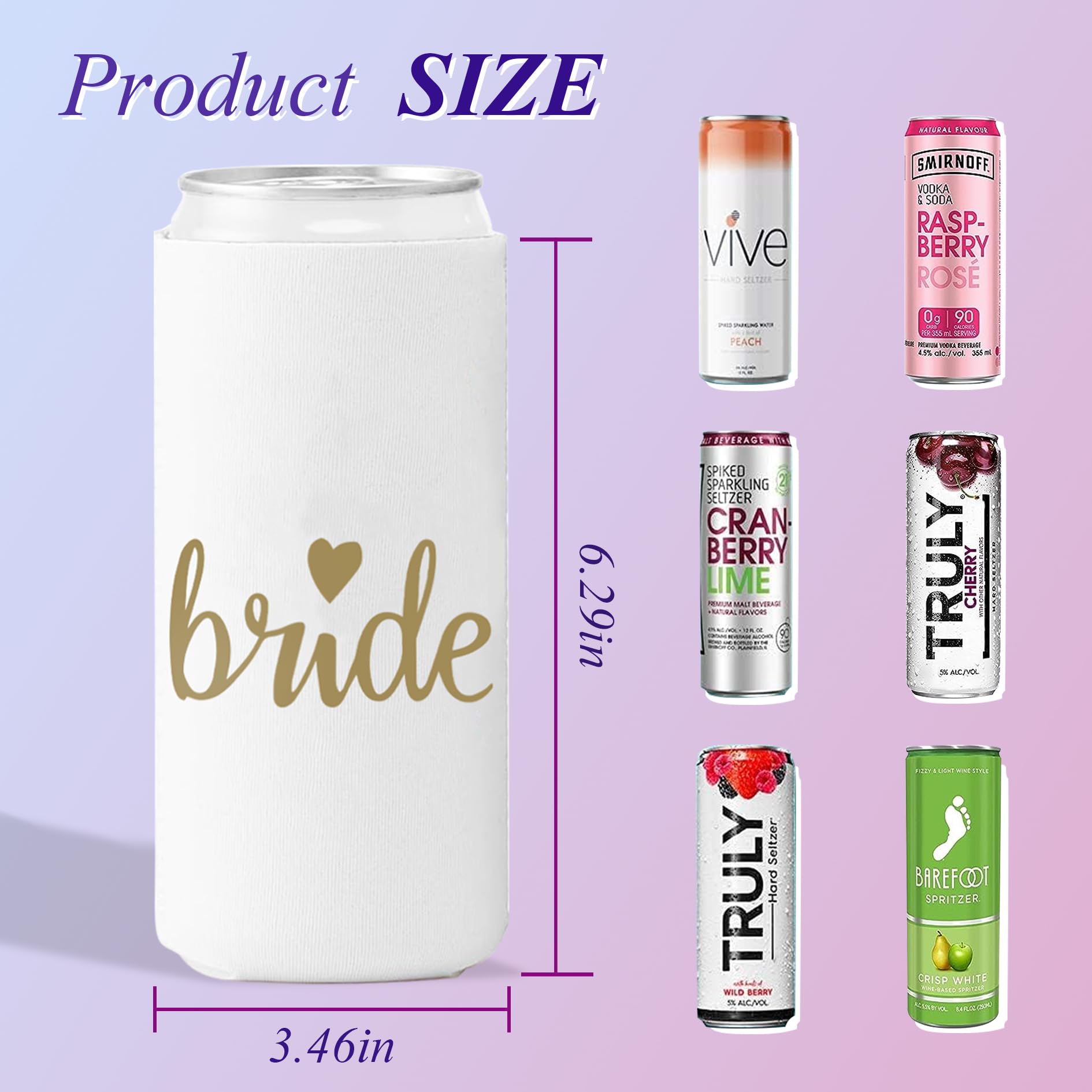 Groombridegifts 10 Packs Bachelorette Party Favors Slim Can Cooler Bridesmaid Gifts Bride Team Coozies.