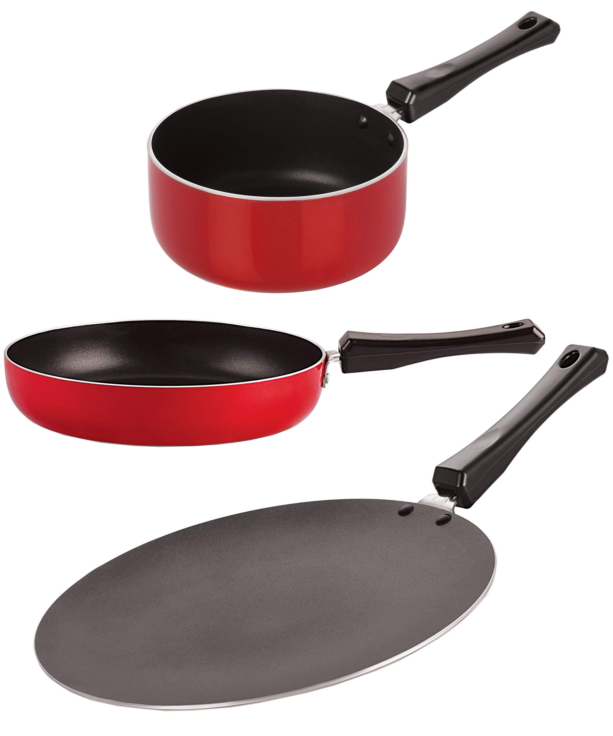 Nirlon NonStick Gas Compatible Aluminium Cookware Utencil Gift Item Set With Bakelite Handle