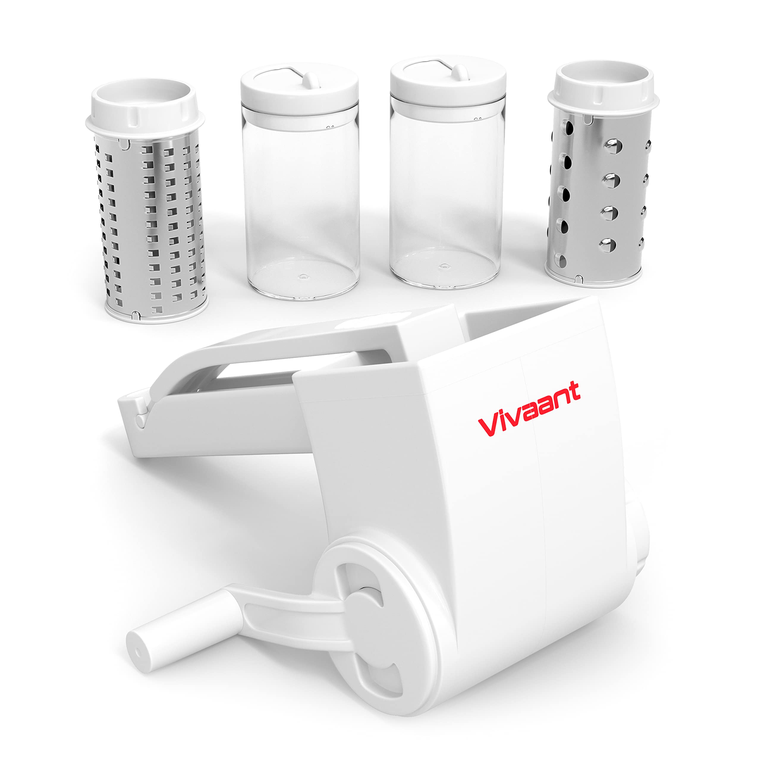 Restaurant-Grade Italian Cuisine Rotary Cheese Grater with Handle - Perfect Heavy-Duty Parmesan Cheese Grater - Effortlessly Shr