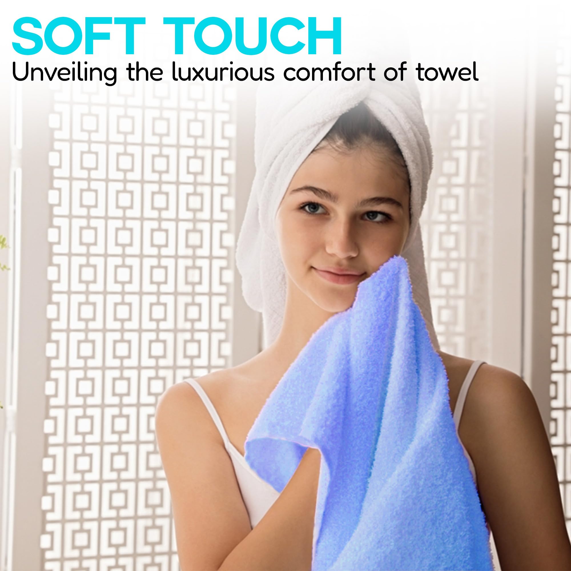 Quba Linen 6 Pack Premium Hand Towels Set, (16 X 28 Inches) Cotton, Ultra Soft And Highly Absorbent Towels For Bathroom, Gym, Sh