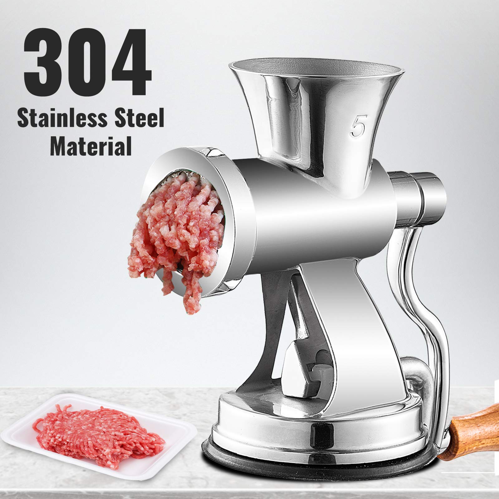 Vevor Meat Grinder Manual 304 Stainless Steel Hand Operated Meat Grinder Multifunctional Crank Sausage Maker Coffee Powder Grind