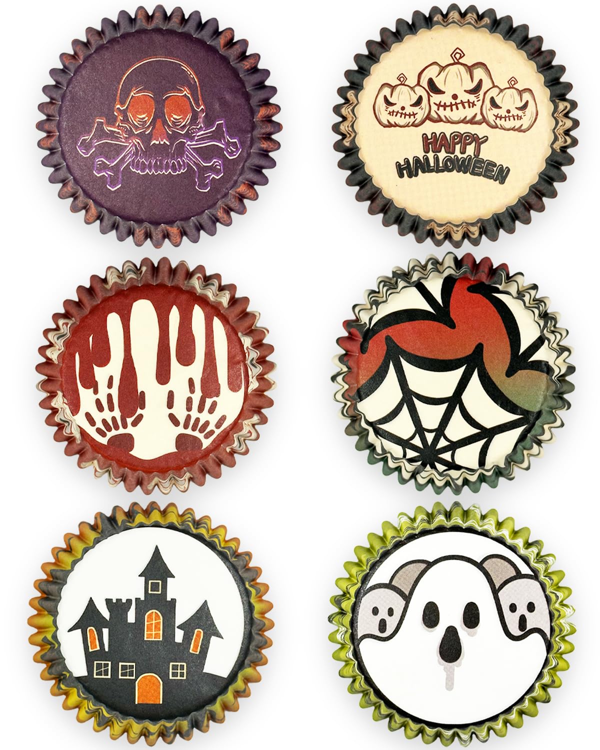 Qiqee Halloween Standard Cupcake Liners Cupcake Cups 300-Count Food Grade Gradient Design Cupcake Papers Baking Cups Cupcake Wra