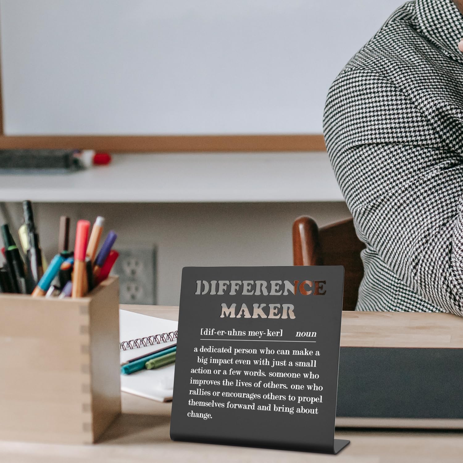 Difference Maker Gift Thank You Gift for Women Teacher Mentor Coach Boss Manager Inspirational Desk Decor Teacher Retirement Gif