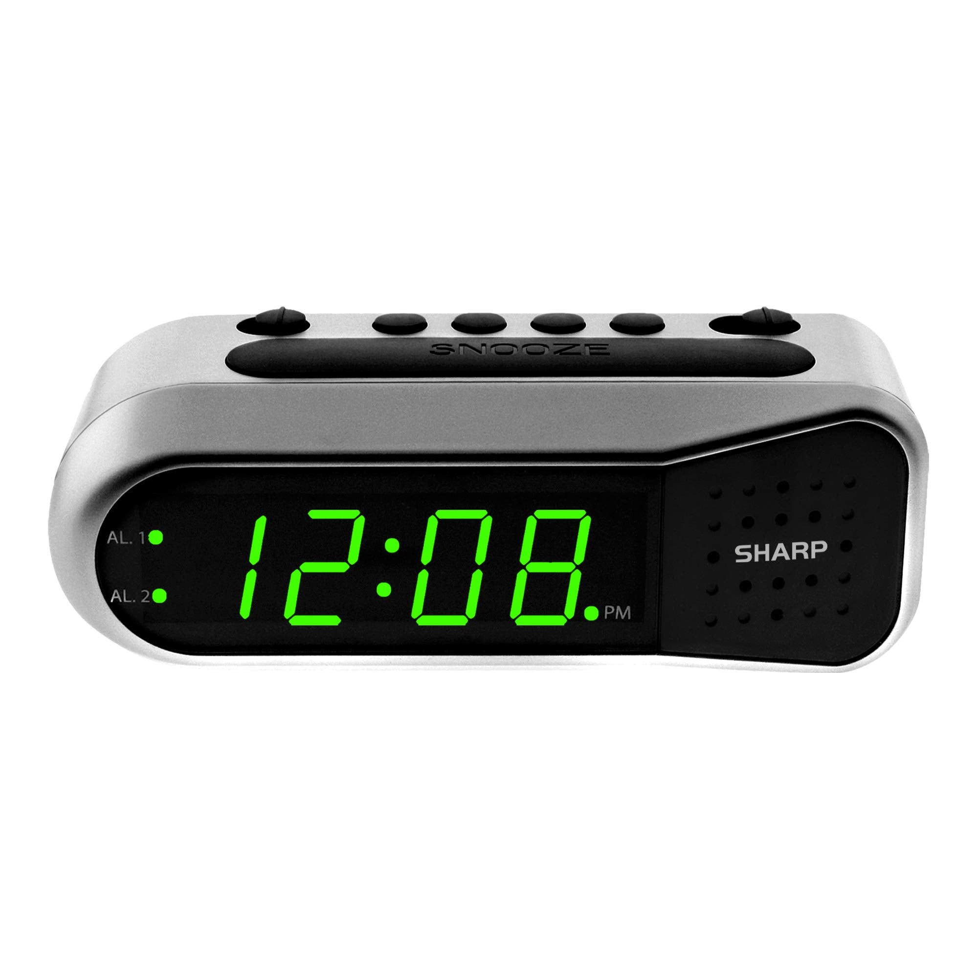 Sharp Digital Alarm Clock - Ascending Alarm Begins Faintly and Grows Increasing Louder, Gentle Wake Up Experience, Dual Alarm - 