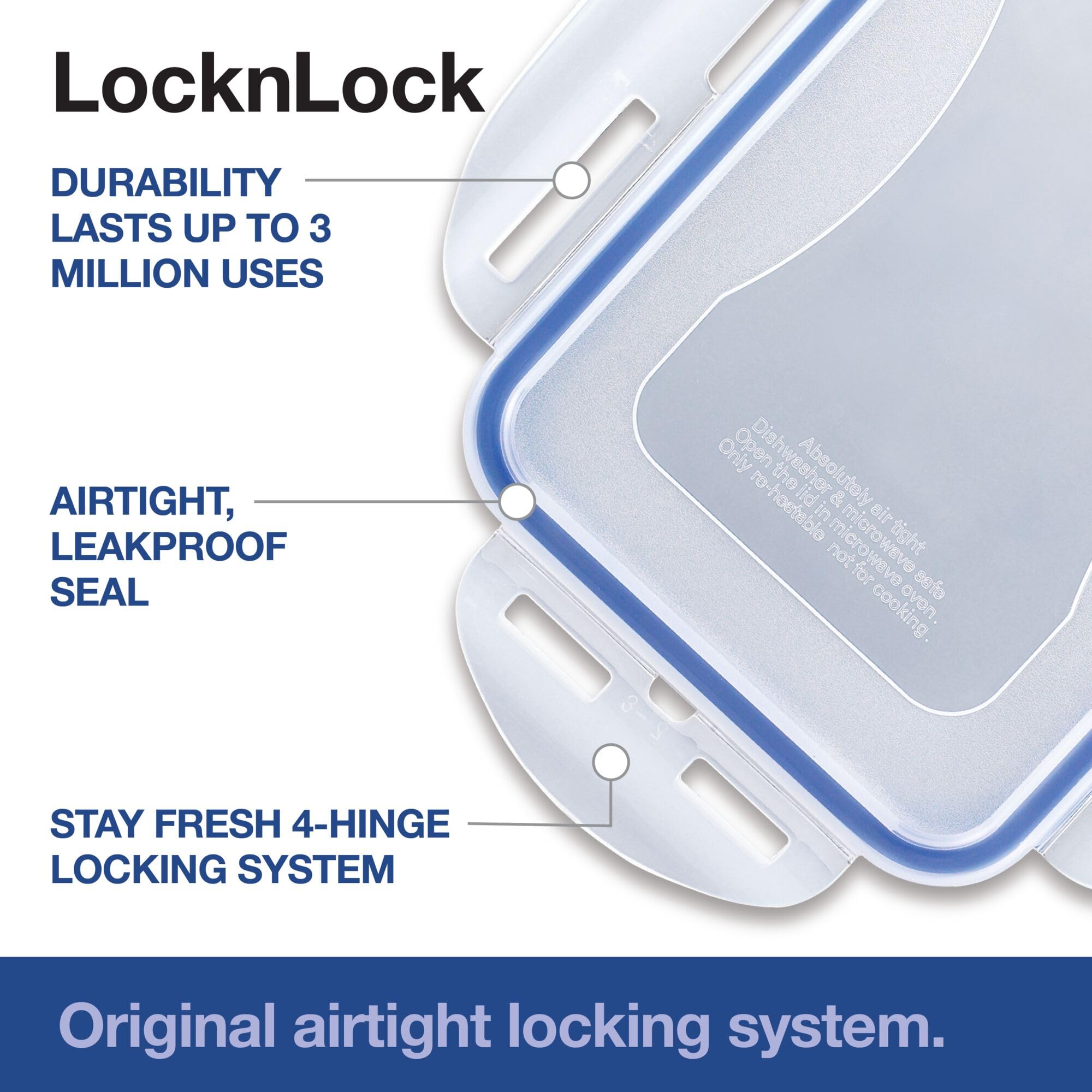 LocknLock Easy Essentials Food lidsPantry StorageAirtight containers  BPA Free  Square-11 cup-for Sugar  clear