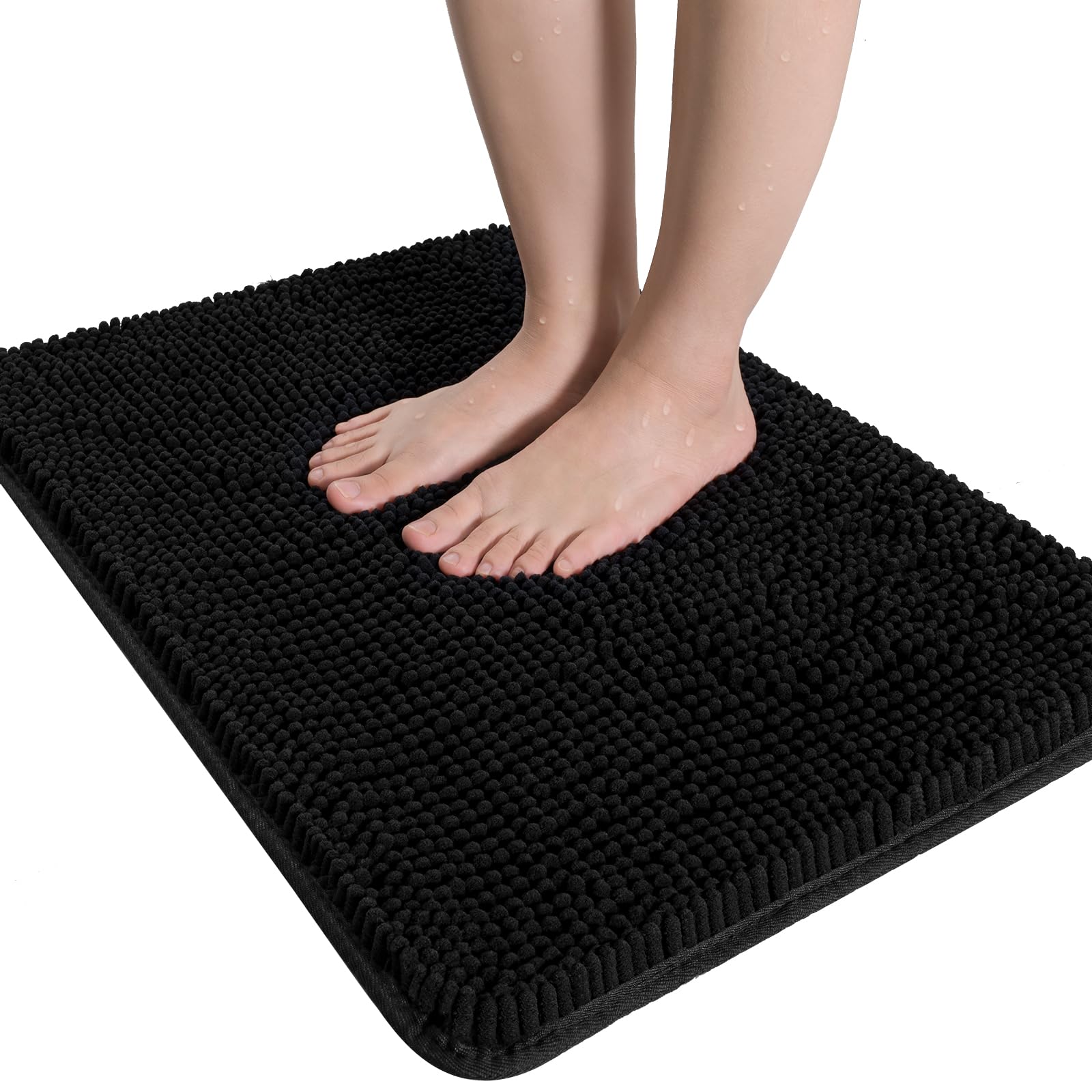 Lochas Luxury Bathroom Rug Shaggy Bath Mat 20 X 30 Inch, Washable Non Slip Bath Rugs For Bathroom Shower, Soft Plush Chenille Ab