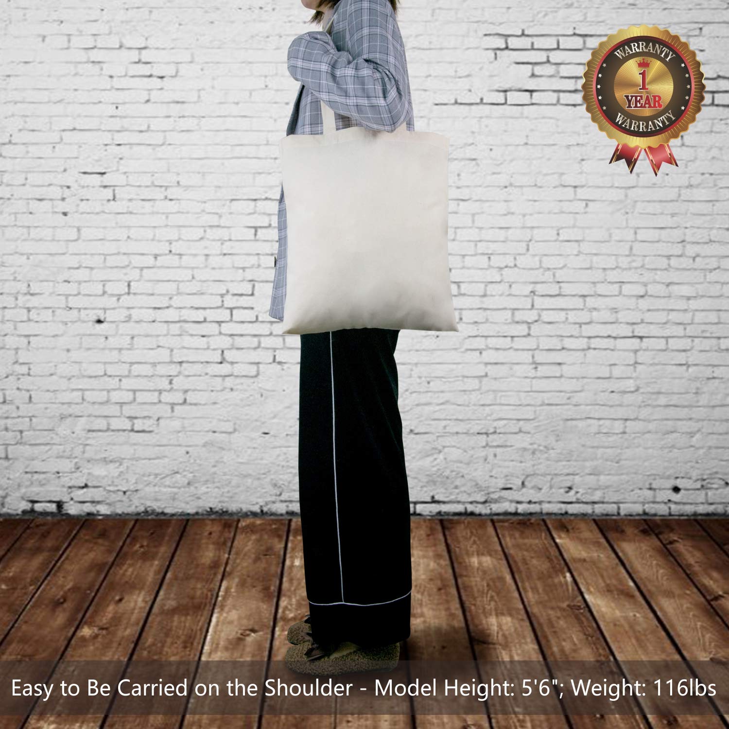 TOPDesign 5 | 12 | 24 | 48 | 192 Pack Economical Cotton Tote Bags, Lightweight Medium Reusable Grocery Shopping Cloth Bags, Suit