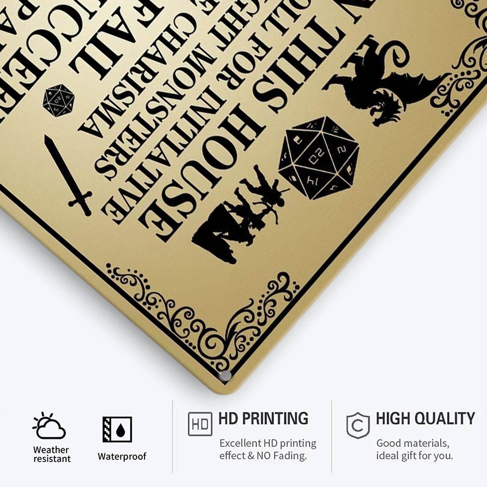 Dungeons And Dragons Sign Dragon Wall Art Dungeons And Dragons Movie Poster Dungeons And Dragons Gifts For Men In This House We