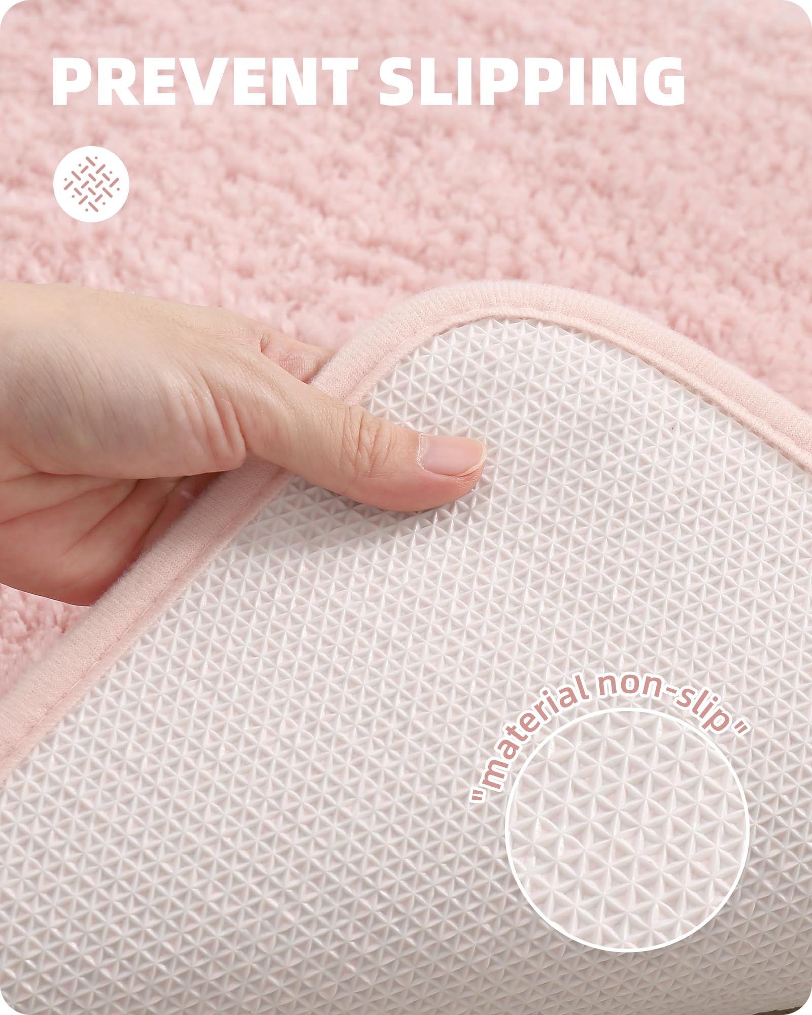 Color&Geometry Pink Bathroom Runner Rugs 24''X43'', Extra Large- Upgrade Your Bathroom With Long Thick Blush Bath Mat- Plush, No