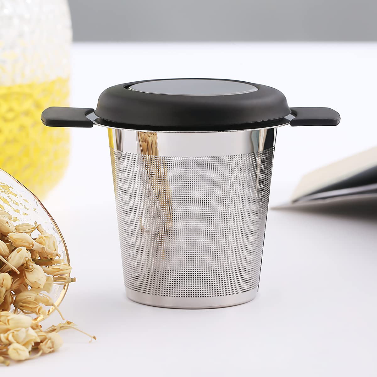 Kyraton Tea Infuser For Loose Tea, Stainless Steel Loose Leaf Tea Steeper Strainer, Coffee Infuser Fine Mesh Filters With Large
