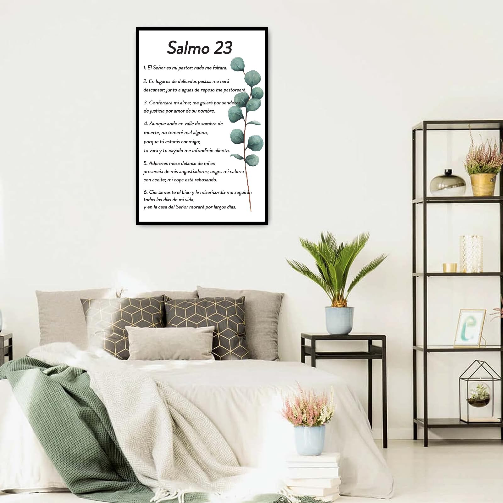 Bmotaso Salmo 23 En Espaol Para Pared Bible Verse Wall Art Scripture Biblical Psalm 23 Canvas Painting Christian Prayer Room Off