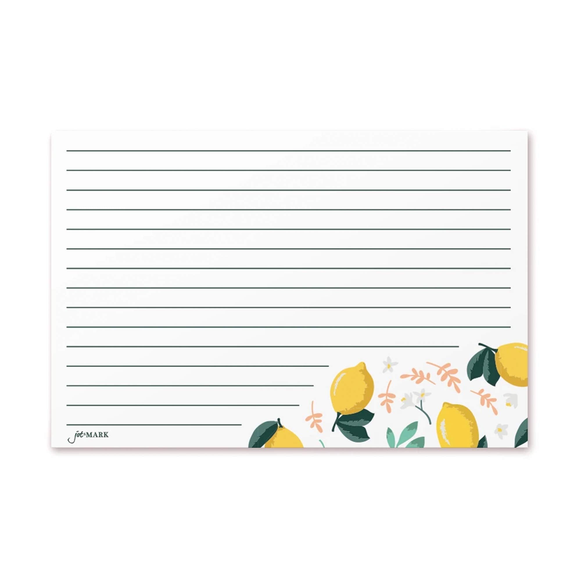 Jot &Amp; Mark Recipe Cards | Lemon Zest Print Double Sided 4-X-6-Inch Set Of 50