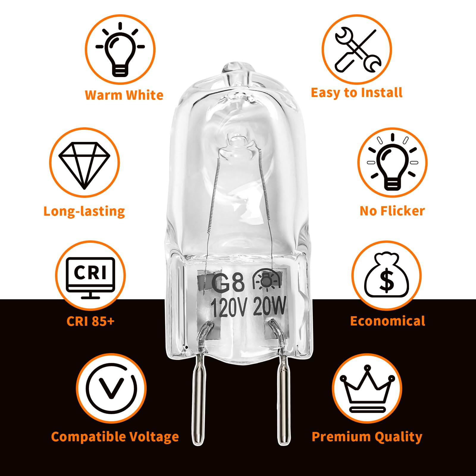 Belleone Microwave Light Bulb Fit For Ge Samsung Kenmore Maytag Elite Over The Stove Range Oven, Halogen Light Bulb With G8 Bi-P