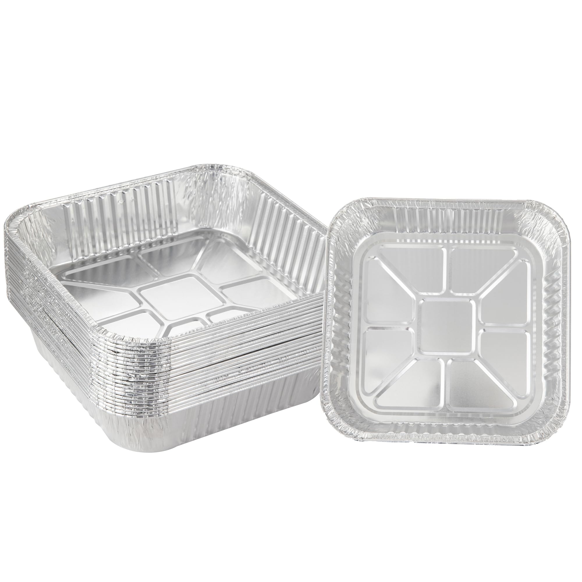 Waytiffer 10pack- 8 x 8 Aluminum foil Pans Disposable Heavy Duty Square baking Cake Pan, Cooking Tins Homemade Breads Oven Pan, 