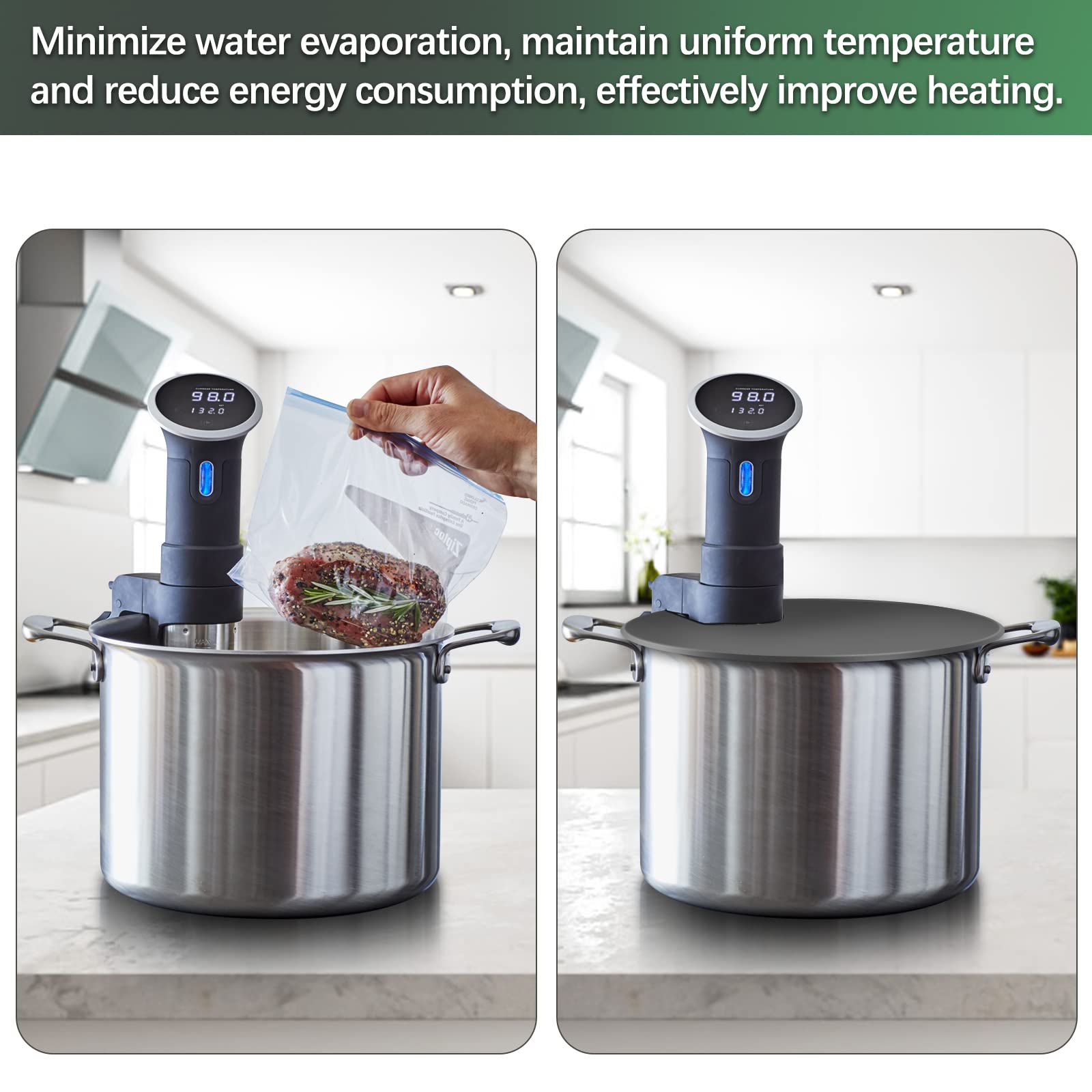 Sous Vide Lid For Precision Cooking - Fit For Anova Culinary Sous Vide Precision Cooker And Up To 11'' Pot - Retain Moisture And