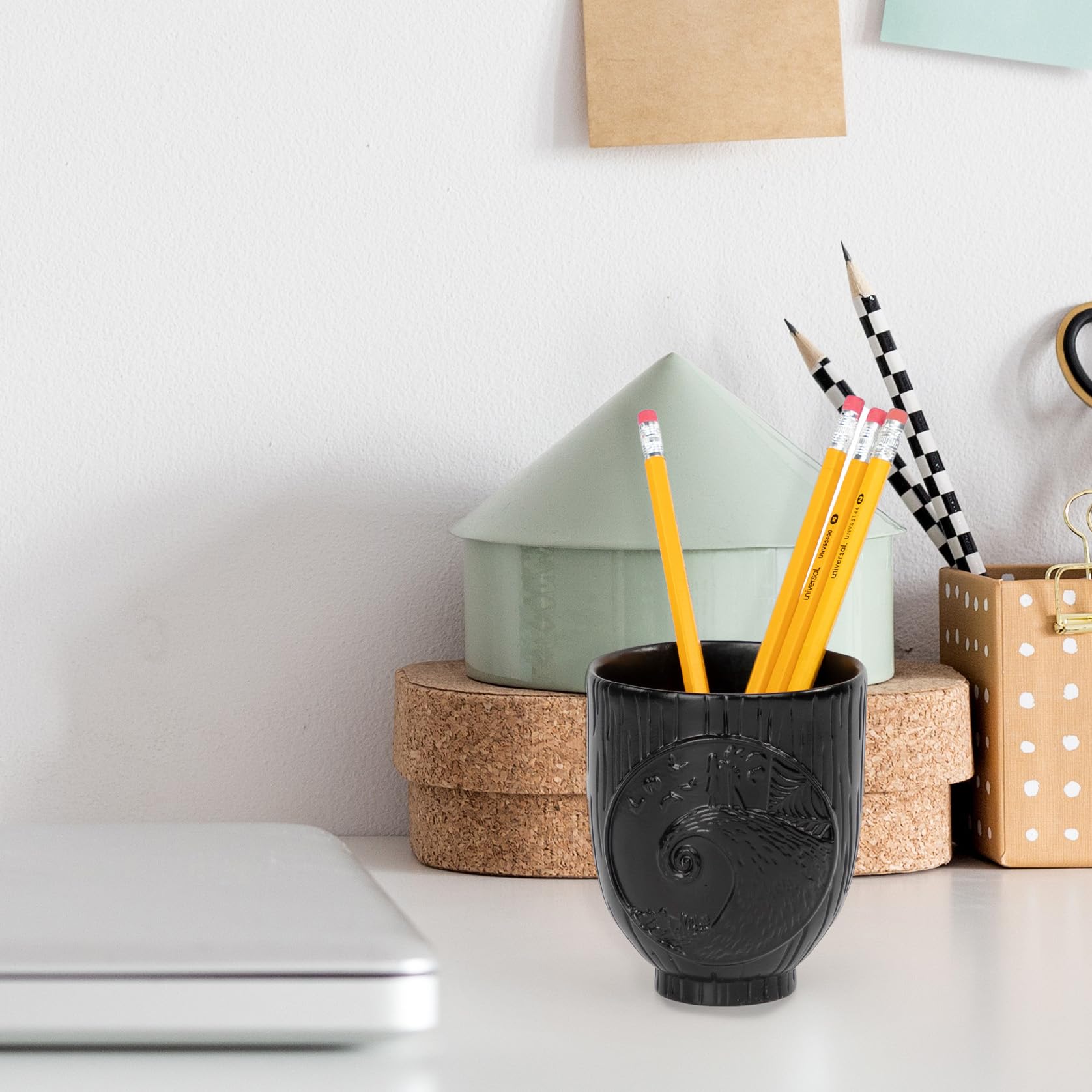 Disney Nightmare Before Christmas Bathroom Tumbler - Black Resin Toothbrush/Pen Holder Features Jack & Sally - Bathroom D  Cor