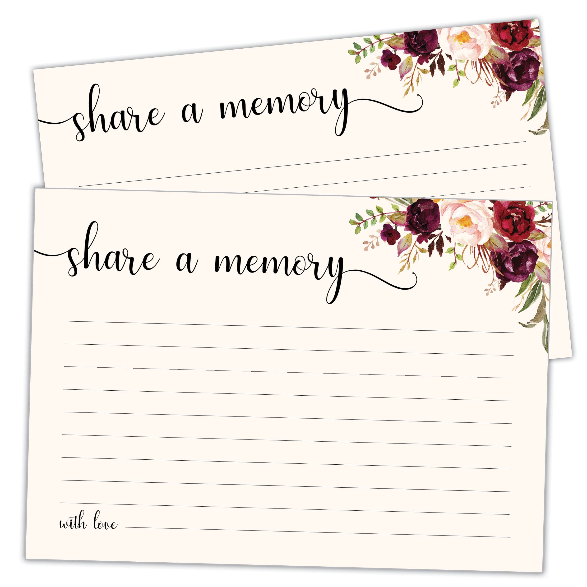 Mpc Brands 100 Large Share A Memory Cards - Oversize 5 Inch X 7 Celebration Of Life Birthday Funeral Memorial Graduation Bridal