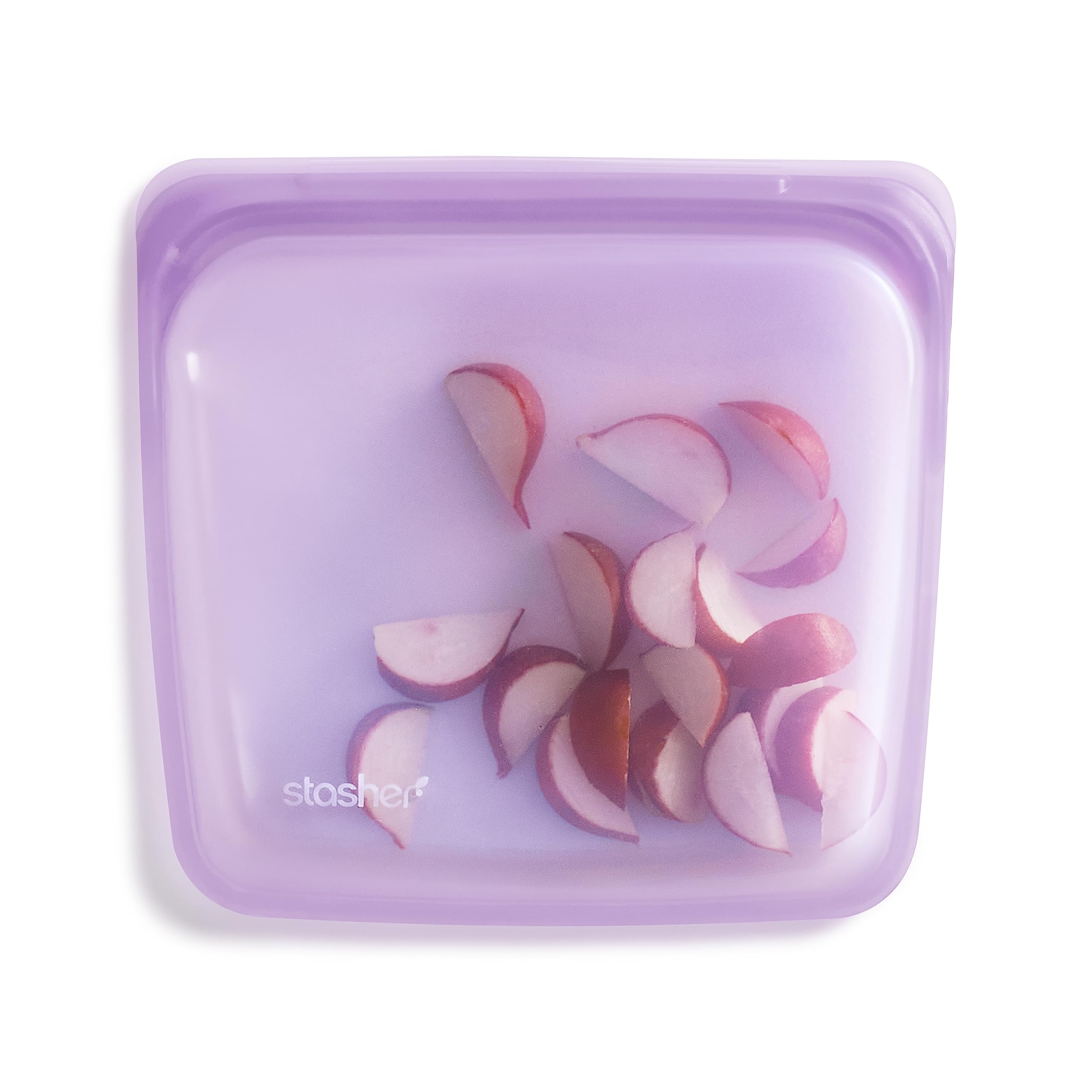 Stasher Platinum Silicone Food Grade Reusable Storage Bag, Purple (Sandwich) | Reduce Single-Use Plastic | Cook, Store, Sous Vid