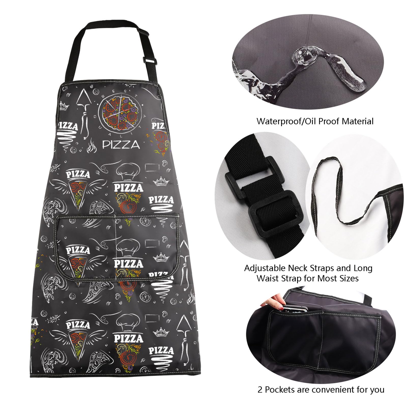 Mbmso Pizza Apron Funny Pizza Gift For Pizza Maker Apron Pizza Loves Gift Pizza Chef Apron Foodies Cooking Apron With Pockets (P