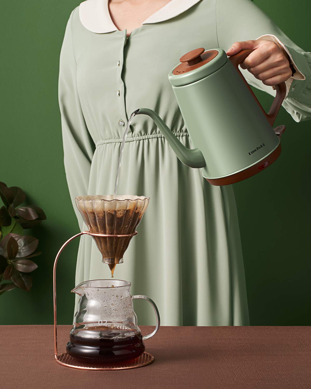 Dmofwhi Gooseneck Electric Kettle(1.0L), 100% Stainless Steel Bpa Free Classic Pour Over Coffee Kettle | Tea Kettle - Green