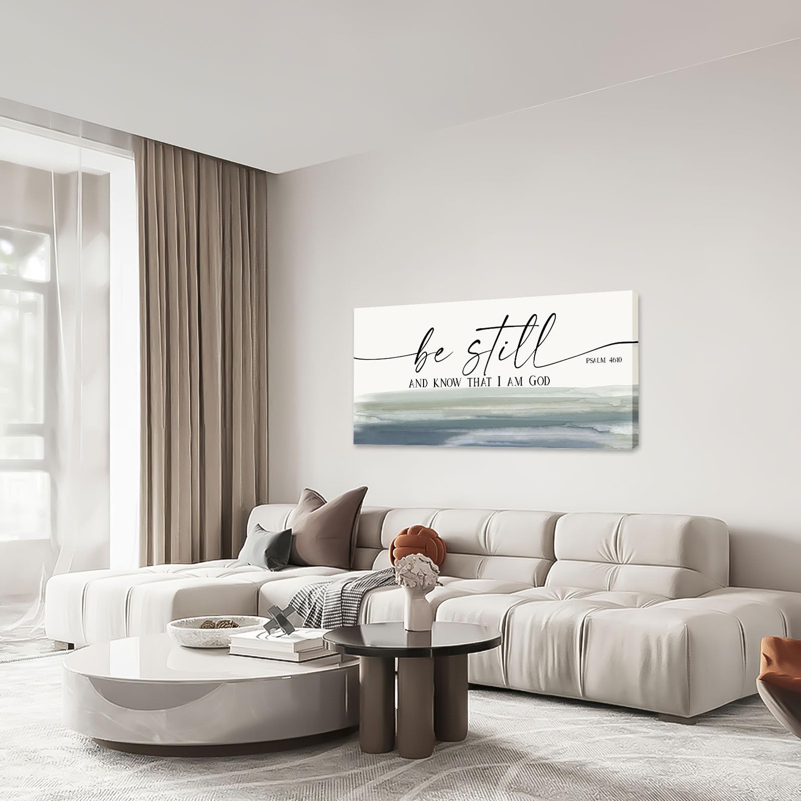 Large Christian Wall Art Bible Verse Psalm Pictures Wall Decor Be Still And Know That I Am God Canvas Painting Print Modern Home