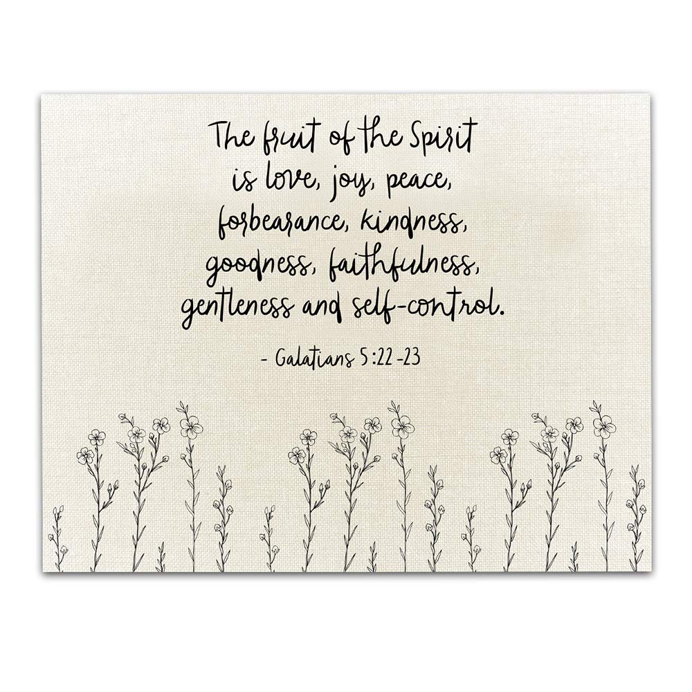Tj Originals Galatians 5:22-23'' The Fruit Of The Spirit Is. Bible Verse Wall Print- Unframed 11 X 14 Sepia Print - Inspirationa