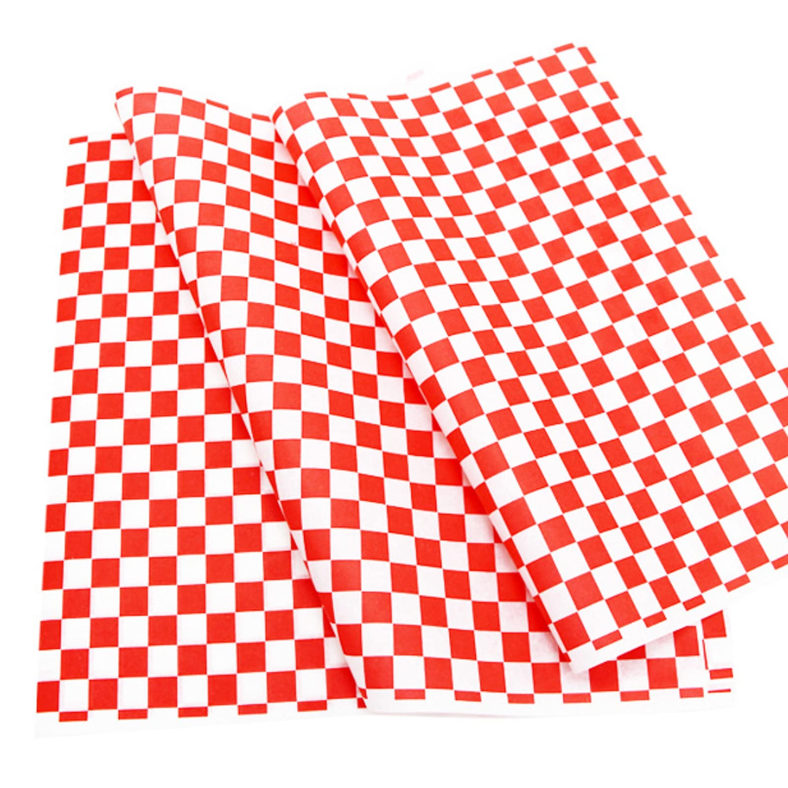 Oomcu 200 Sheets Red and White Checkered Dry Waxed Deli Paper Sheets  Paper Liners for Plastic Food Basket  Special for Wrapping Bread and Sandwiches(11.5''x11.5'')