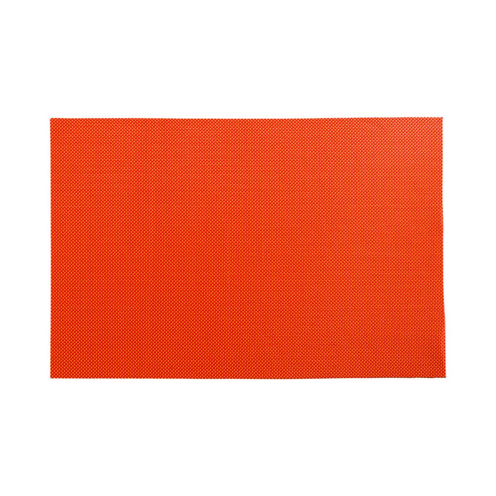 Restaurantware Carmel Mesh 16 X 12 Inch Table Placemats Set Of 6 Woven Washable Placemats - Heat Tolerant No Stain Tangerine Vin