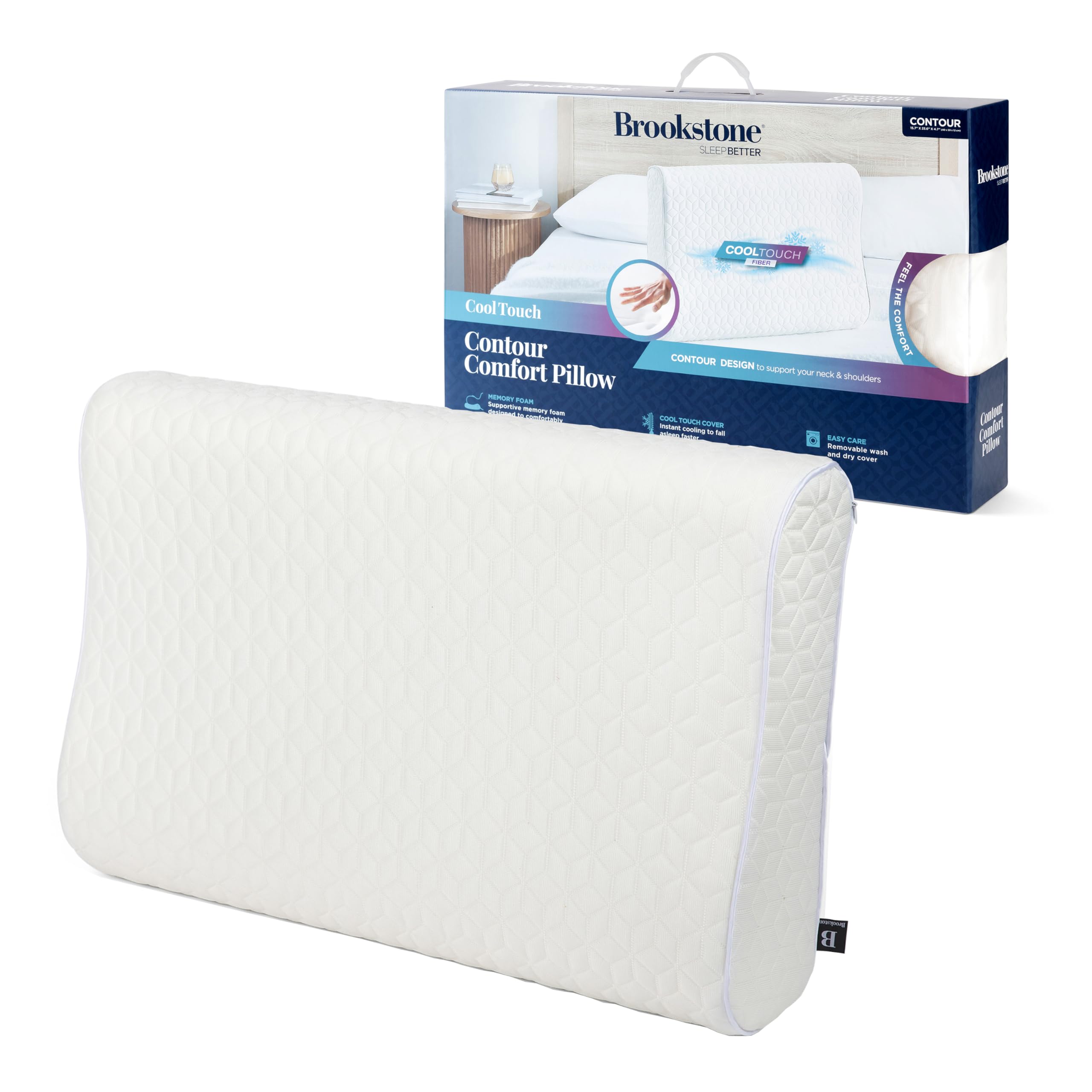 Brookstone Cool Touch Contour Comfort Pillow