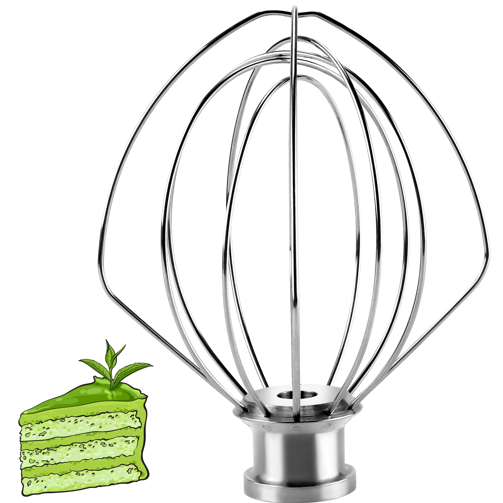 Kitchen Mixers Aid K45WW 6-Wire Whip Whisk Fits For 4.5-5QT Title-Head Stand Mixer K45 KSM90 Stainless Steel Egg Cream Stirrer Cakes Mayonnaise Whisk by MIFLUS
