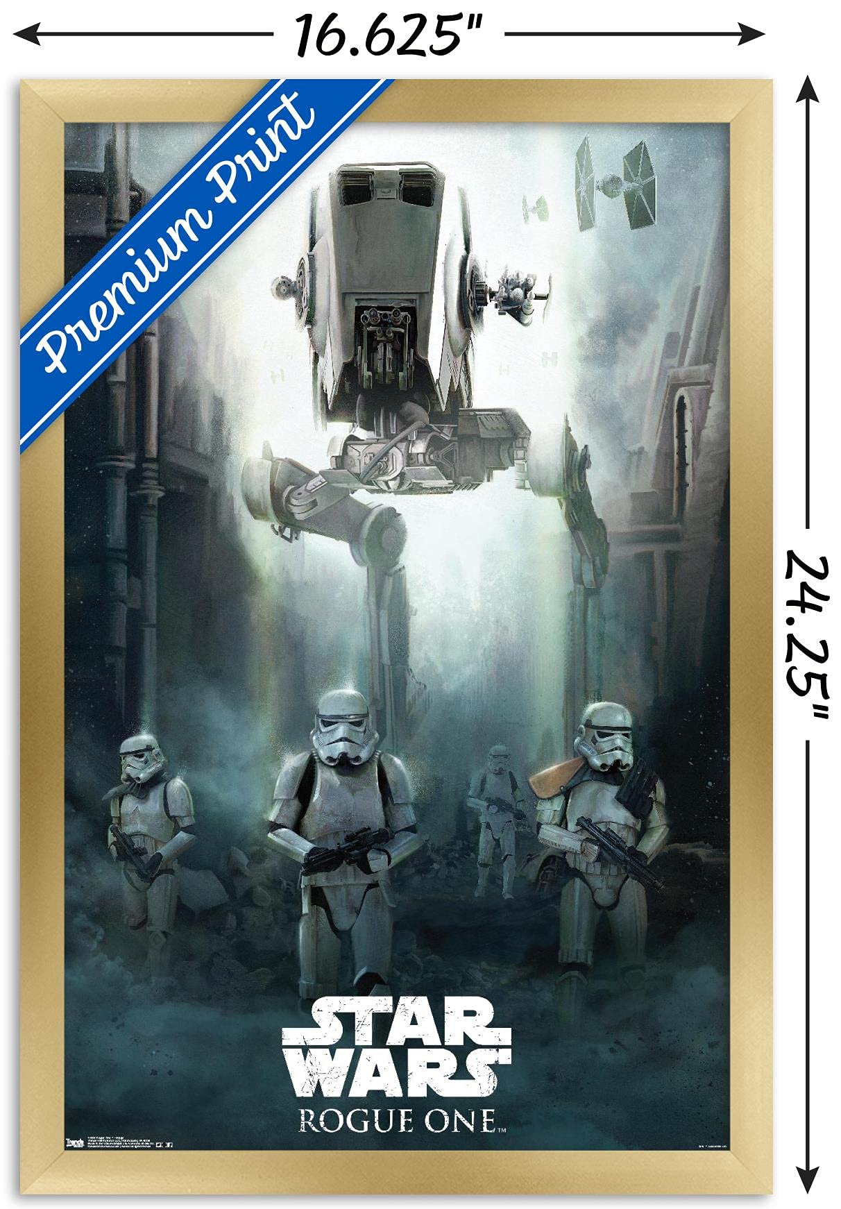 Trends International Star Wars: Rogue One - Siege Wall Poster, 14.725'' X 22.375'', Gold Framed Version