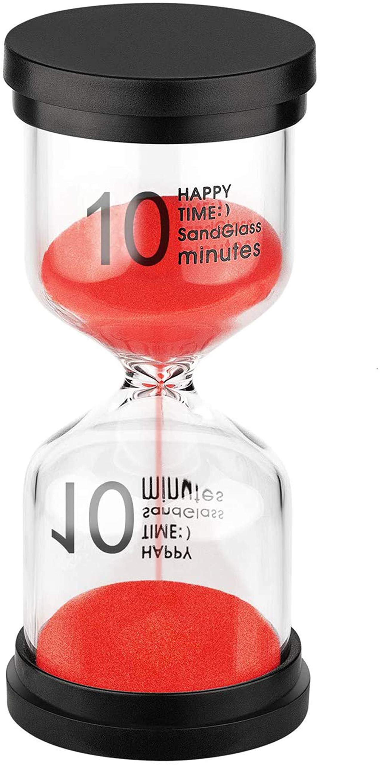 Suliao 10 Minute Hourglass, Red Sand Clock Timer, Plastic Sand Watch 10 Min, Big Hour Glass Color Sandglass For Kids, Games, Cla
