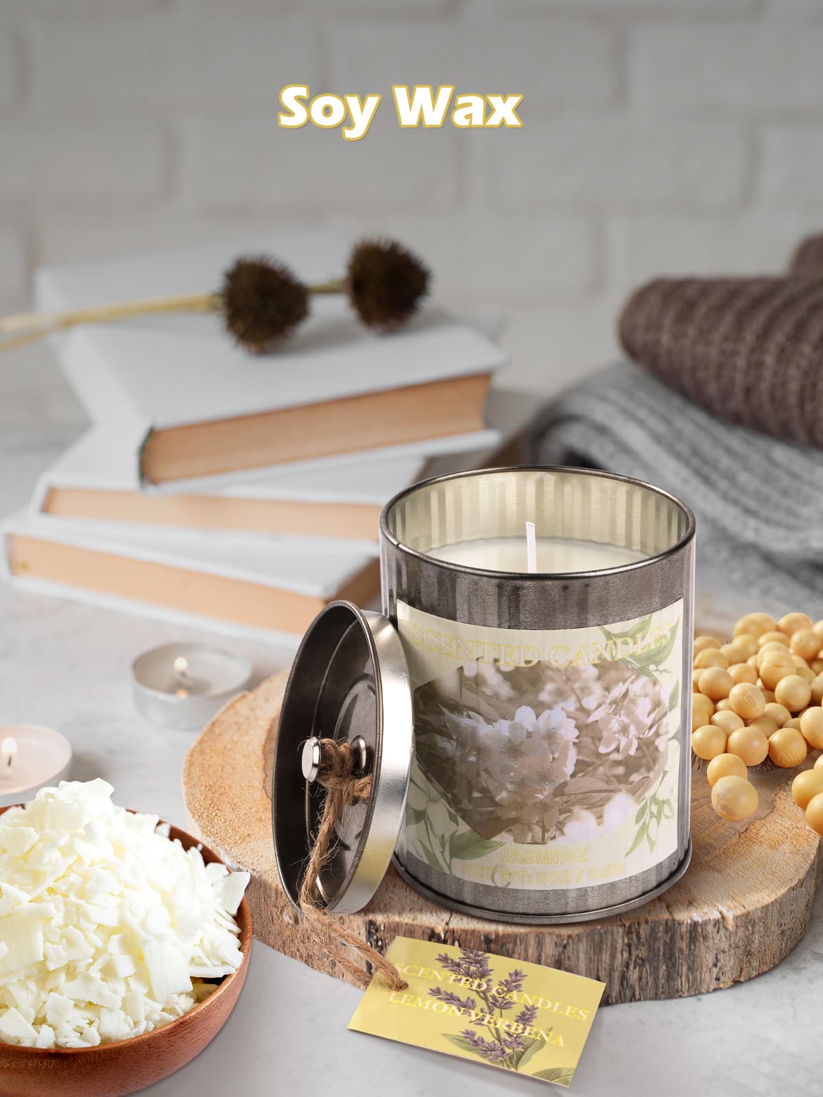 Scented Candle Gift Set, 4 Pack 32oz Soy Wax Candles Set, 200 Hour Burn Time Long Lasting Aromatherapy Candles Set, Container Ca