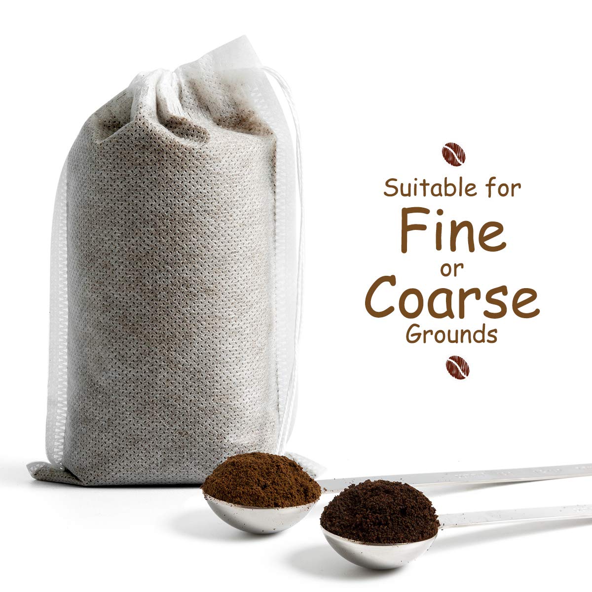 Homyhee No Mess Cold Brew Coffee Filters - 100 Count Disposable Fine Mesh Brewing Bags For Concentrate/Iced Coffee Maker, French