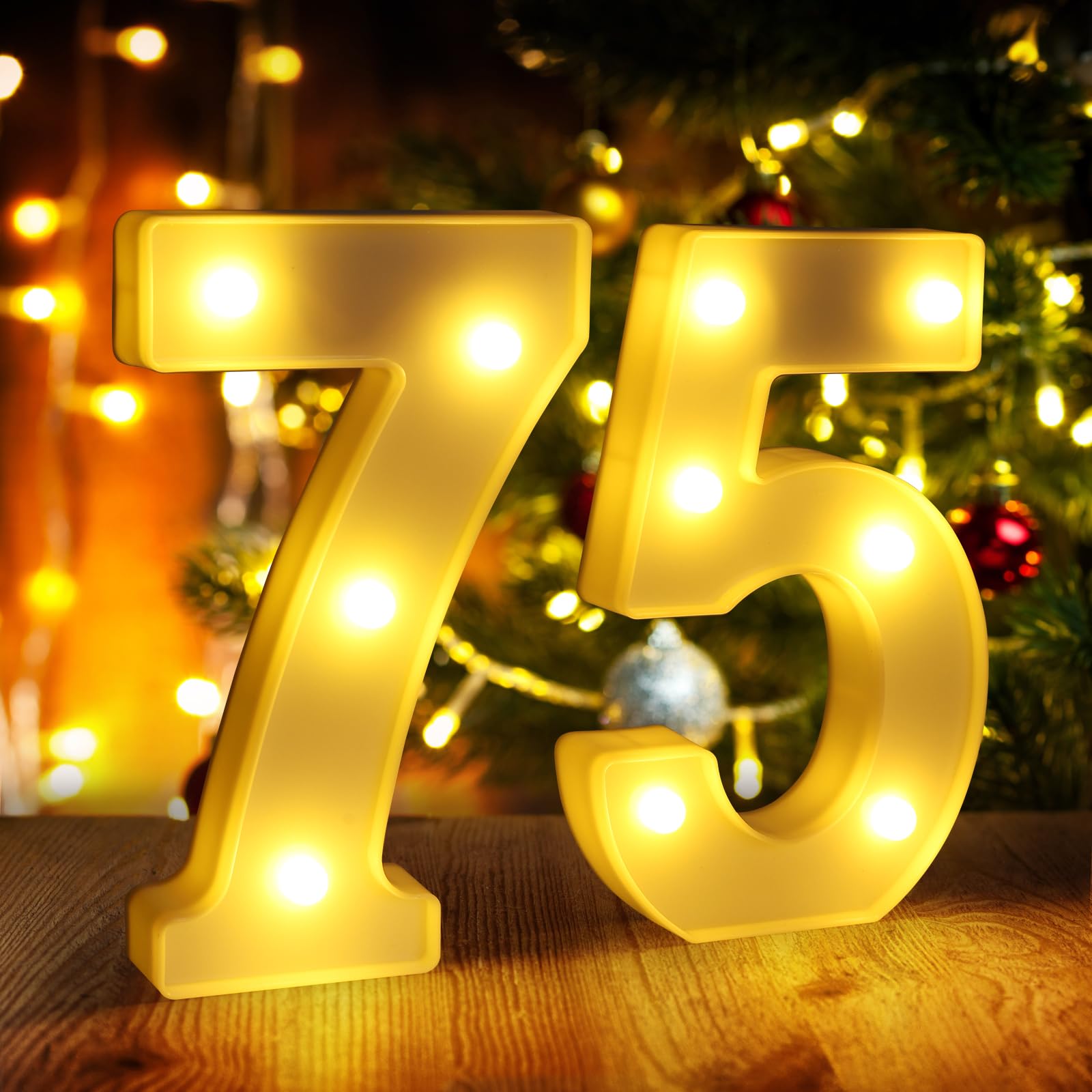 75th Birthday Decorations for Women Men,75 Birthday Decorations for Centerpieces Table,75 Light Up Numbers Sign Led for Party Ba