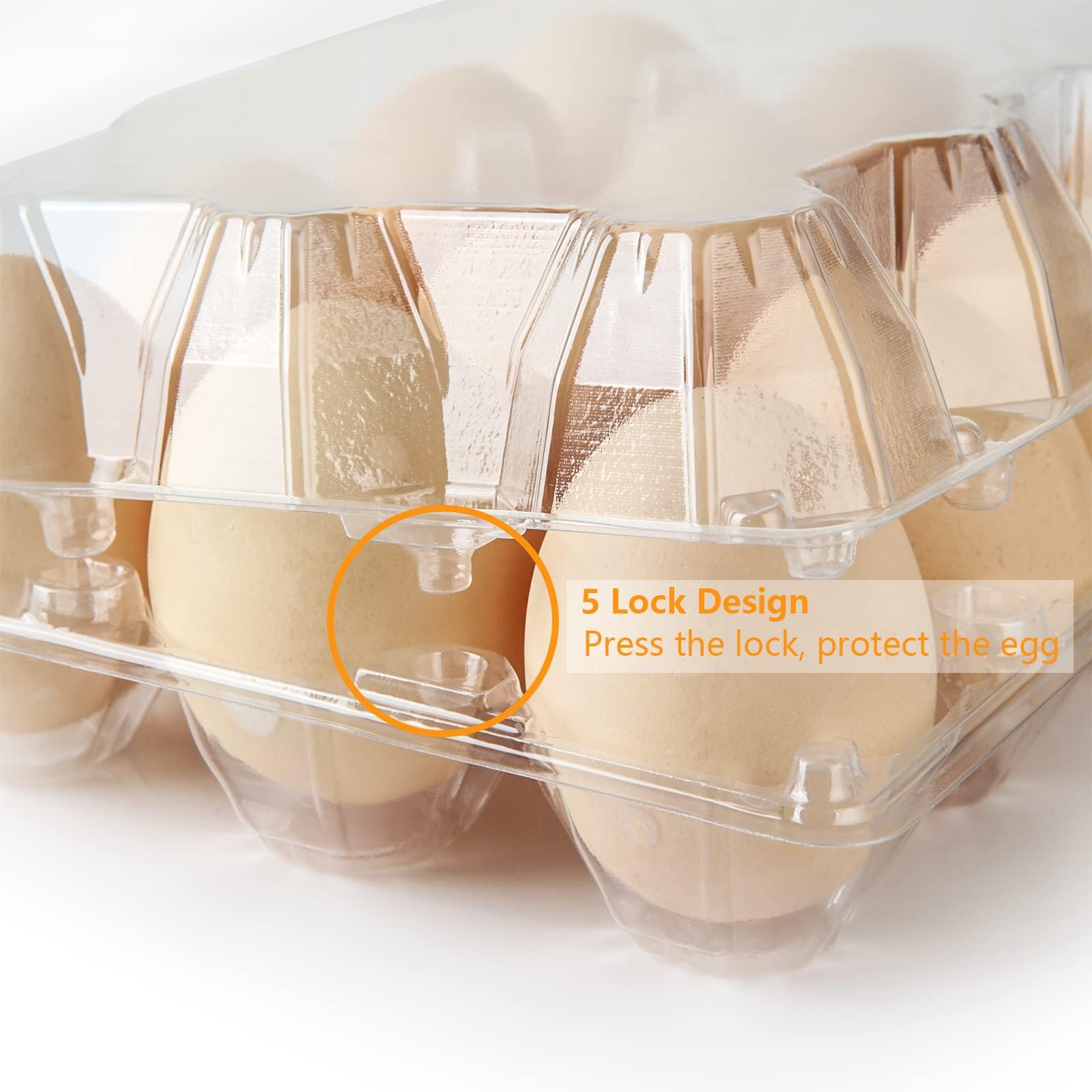 Plastic Egg Cartons Bulk, 48 Packs Empty Clear Plastic Egg Carton Holds Up To 12 Eggs, Reusable Chicken Egg Tray Holders For Fam