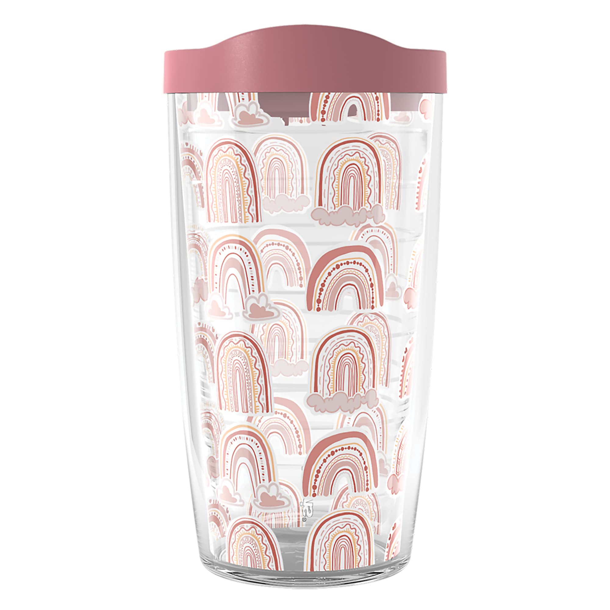Tervis Boho Rainbows Made In Usa Double Walled Insulated Tumbler Cup Keeps Drinks Cold & Hot, 16Oz, Classic