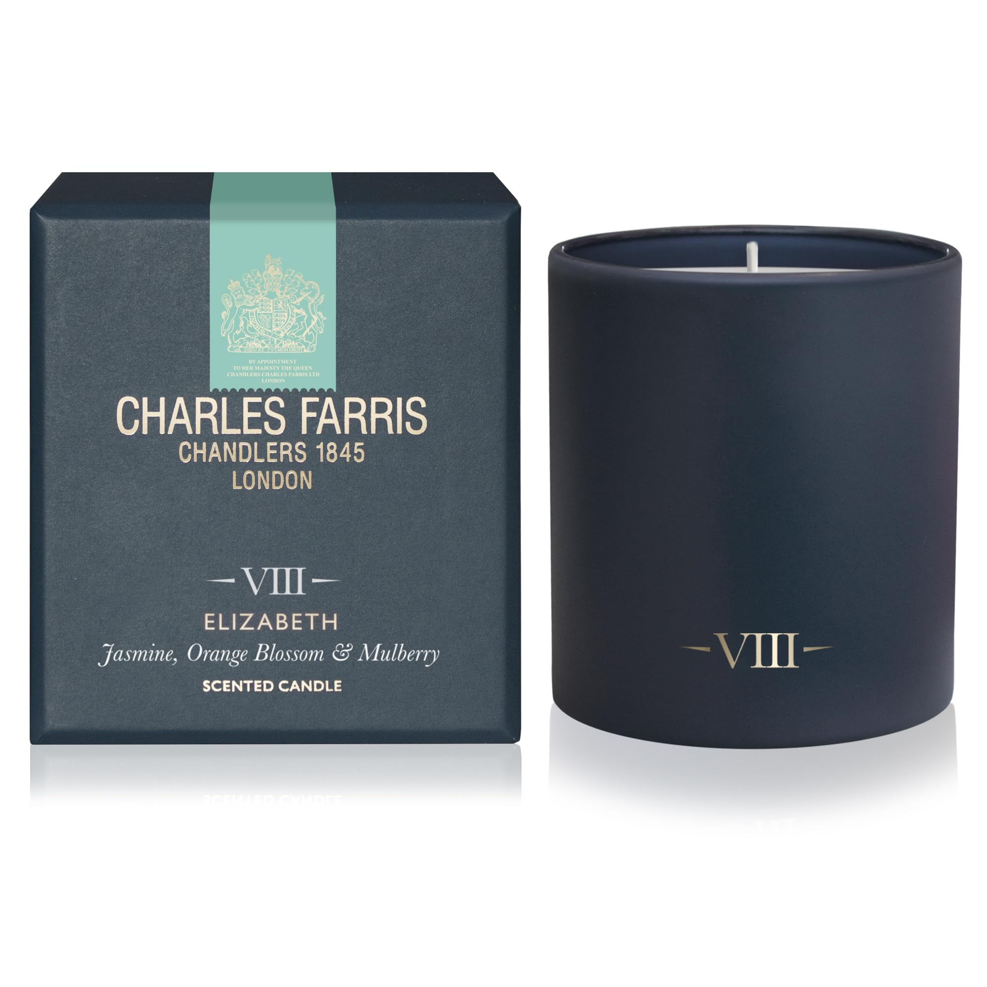 Charles Farris Elizabeth VIII Single Wick Scented Candle Orange Blossom, Jasmine & Mulberry 210g