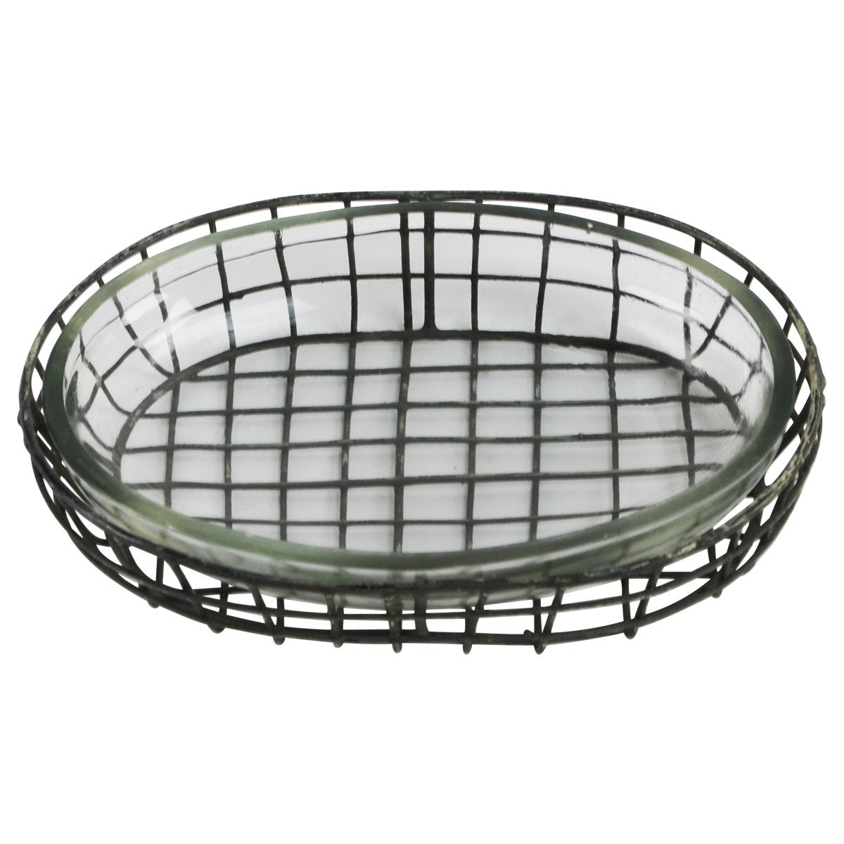 Tg,Llc Treasure Gurus Primitive Style Metal Wire & Glass Bath Soap Dish Farmhouse Bathroom Kitchen Decor