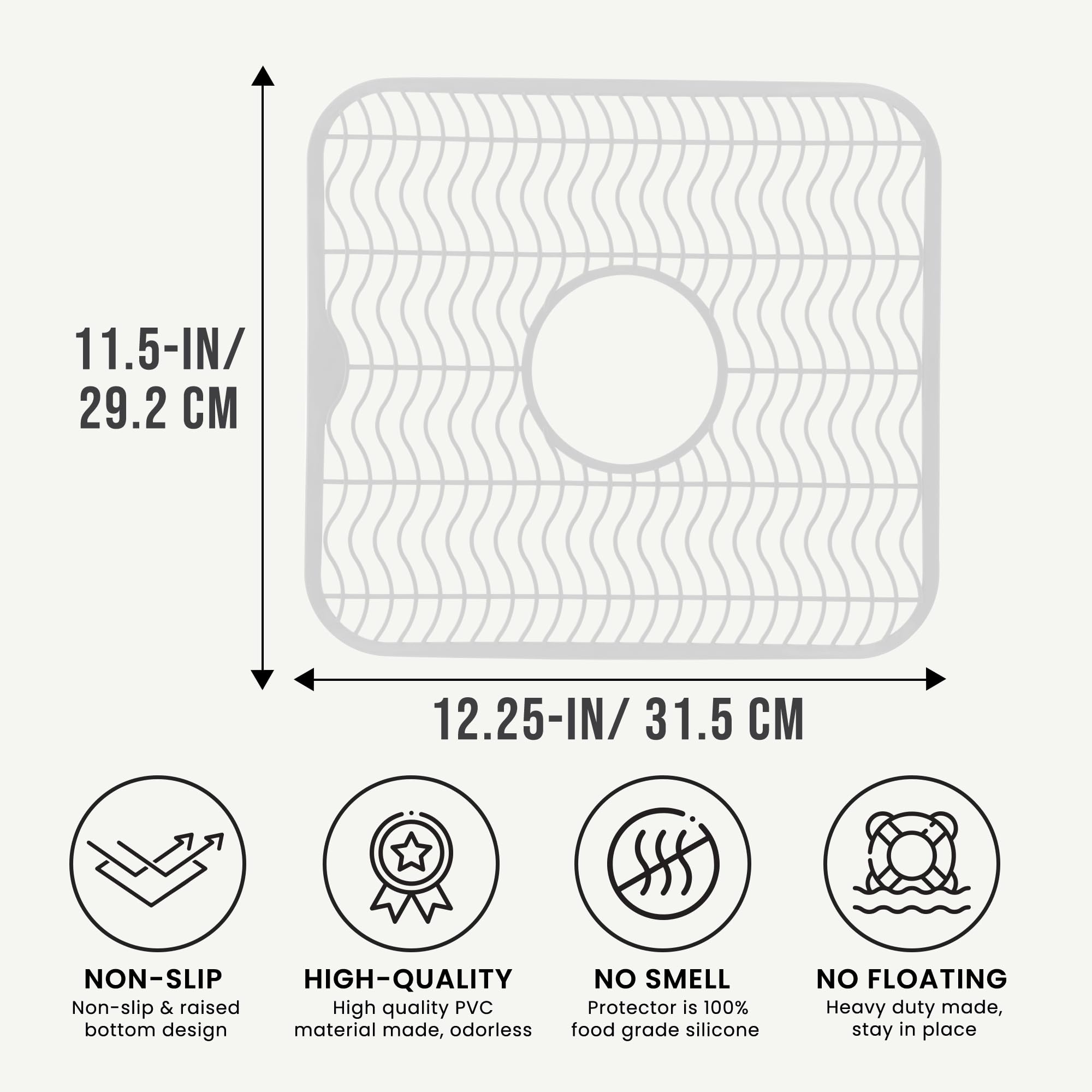 Decorrack 2 Sink Protectors, 12 X 11 Inches Each, Kitchen Sink Dish Rack, Protect Sink From Stains, Damage, Scratches, Dishwashe