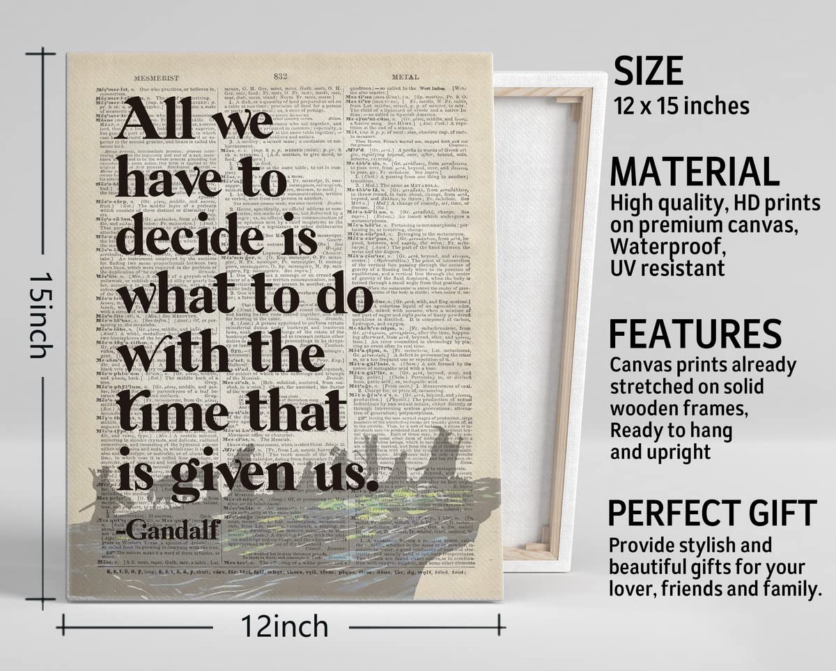 Lotr Poster, Gift For Lotr Decor, Lotr Gifts, All We Have To Decide Is What To Do With The Time That Is Given Us - Gandalf, Insp