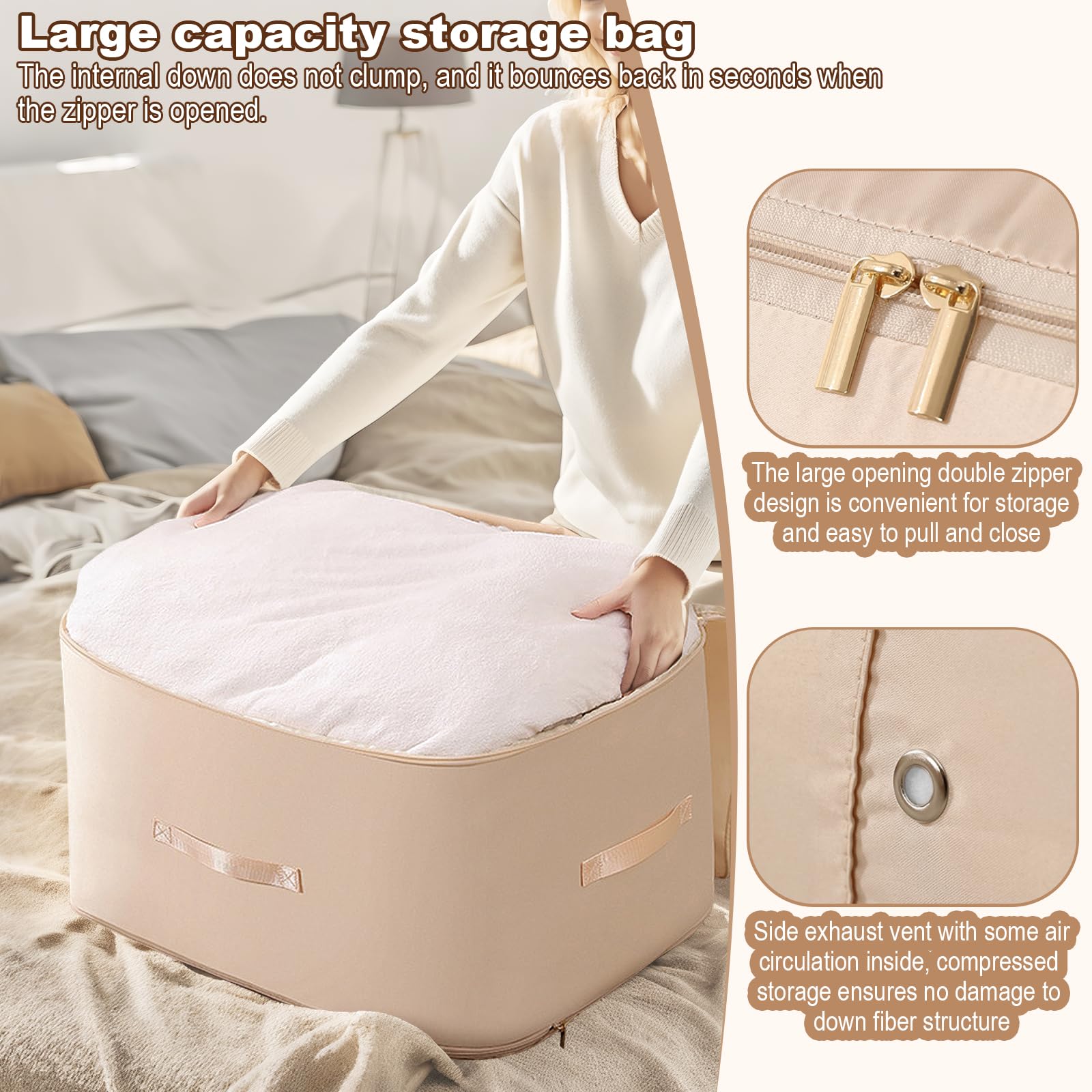 Uwqaqx Ultra Space Saving Self Compression Organizer, Portable Space Saver Storage Packing Bags, Blanket Storage, Space Saver Qu