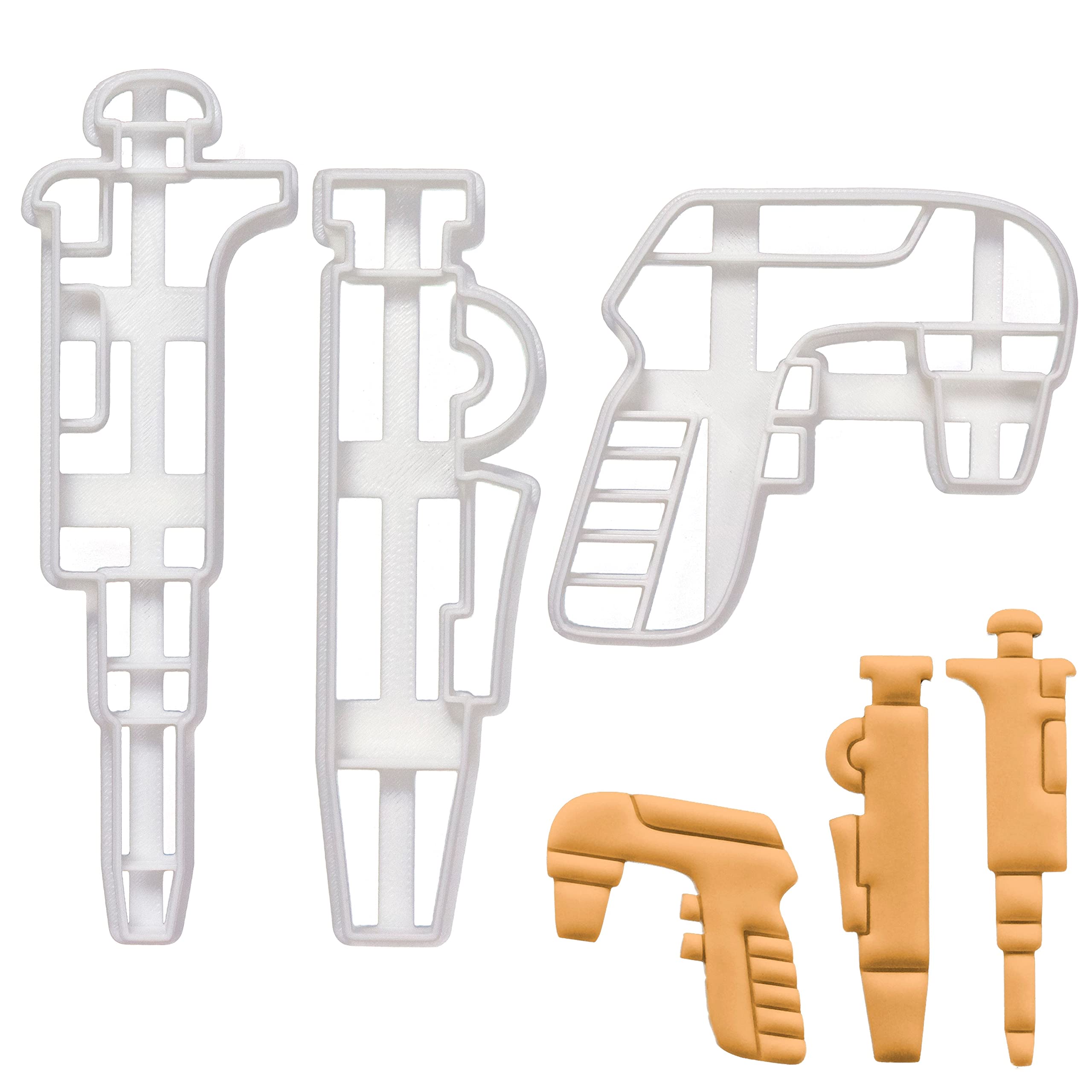Set Of 3 Pipette Cookie Cutters (Designs: Micropipette, Electronic Pipette, And Pipette Pump), 3 Pieces - Bakerlogy