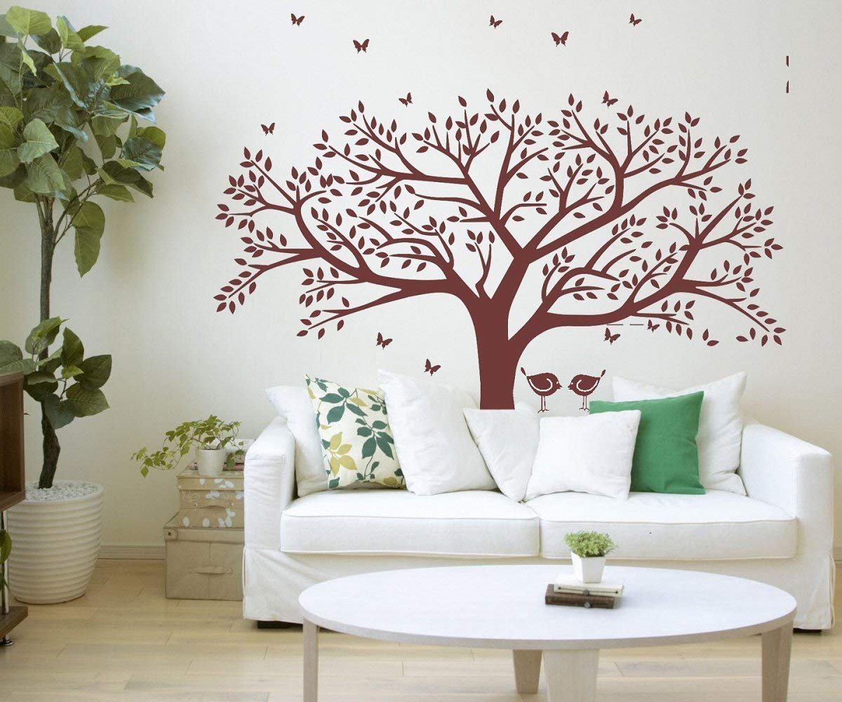 Giant Family Photo Tree Wall Decal Wall Sticker Vinyl Mural Art For Home Decor Room Decor (Brown)