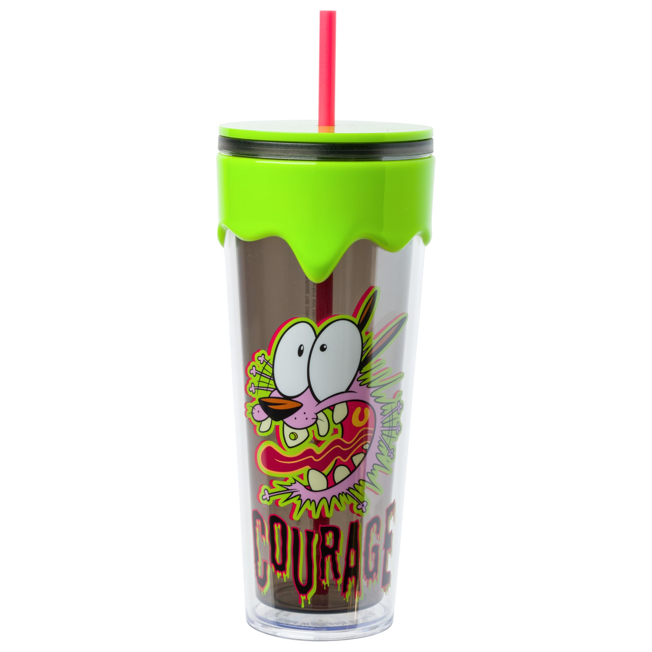 Silver Buffalo Courage the Cowardly Dog Scared Nostalgic Cartoons 3D Sculpted Drip Tumbler, 26 Ounces