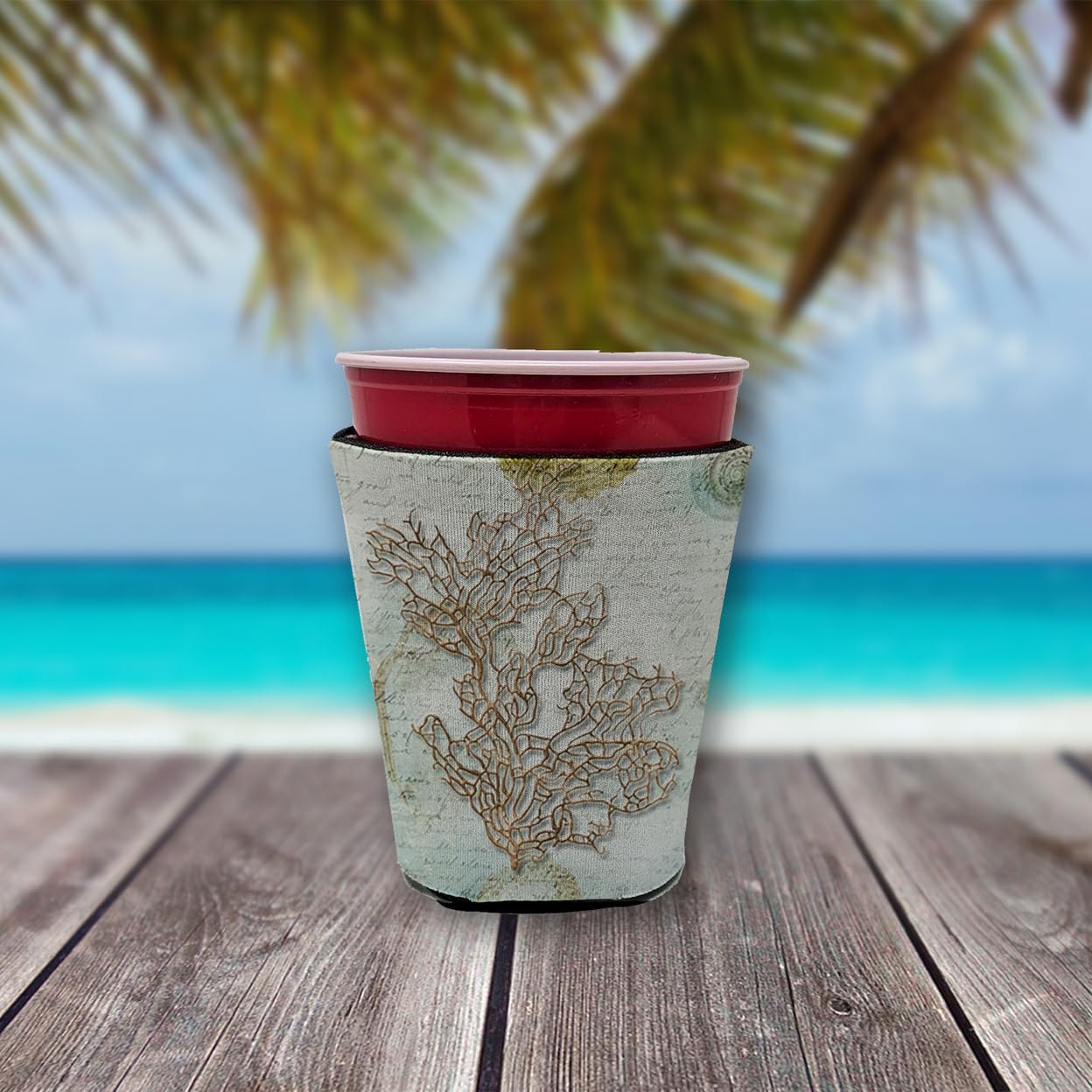 Coral  Red Solo Cup Beverage Insulator Hugger